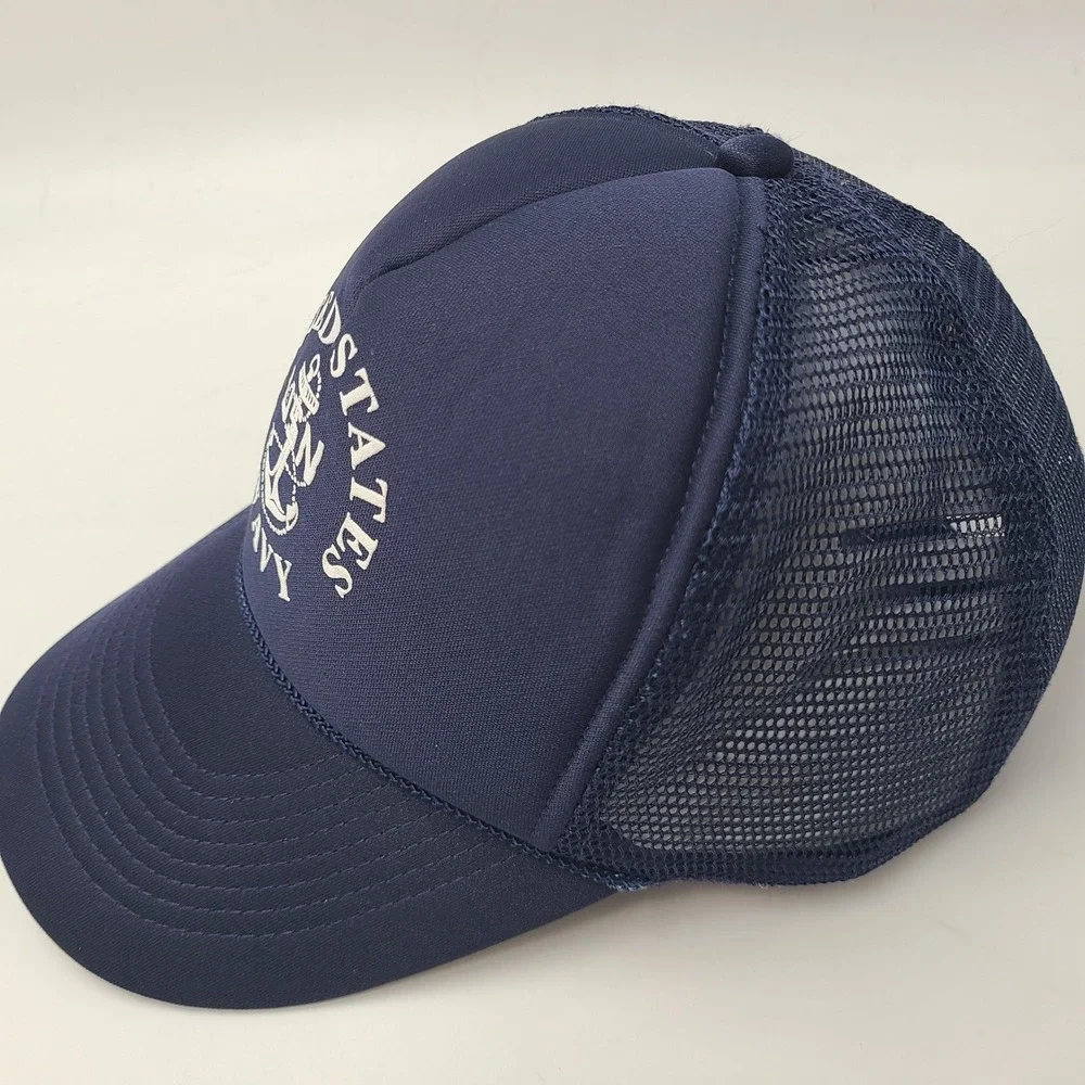 United‎ States Navy Hat Snapback Trucker Mesh Blue USA US USN Anchor Logo Men